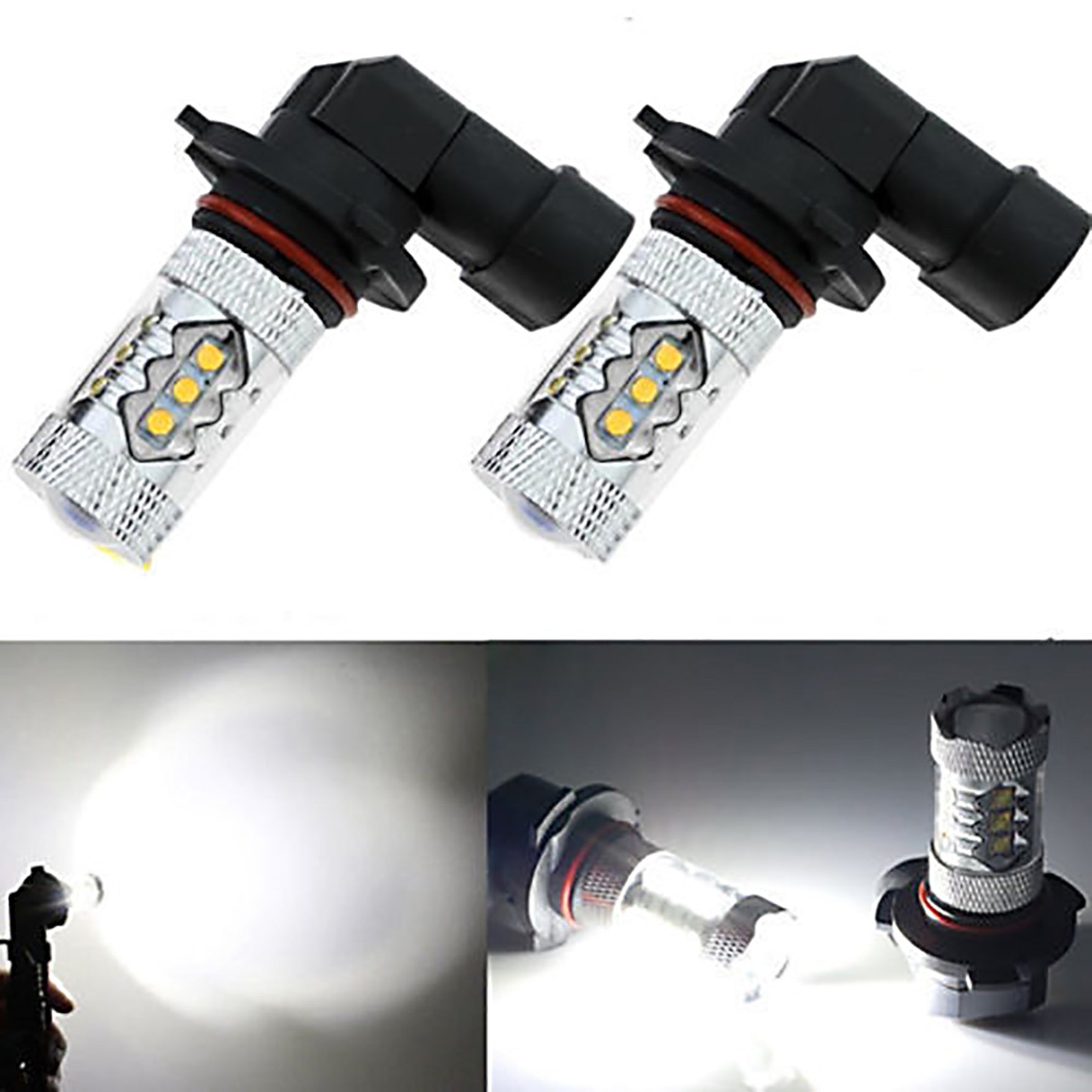 2x 80W Headlights For Can-Am & Honda Foreman  LED 6000K Super White Bulb Lab Work Auto
