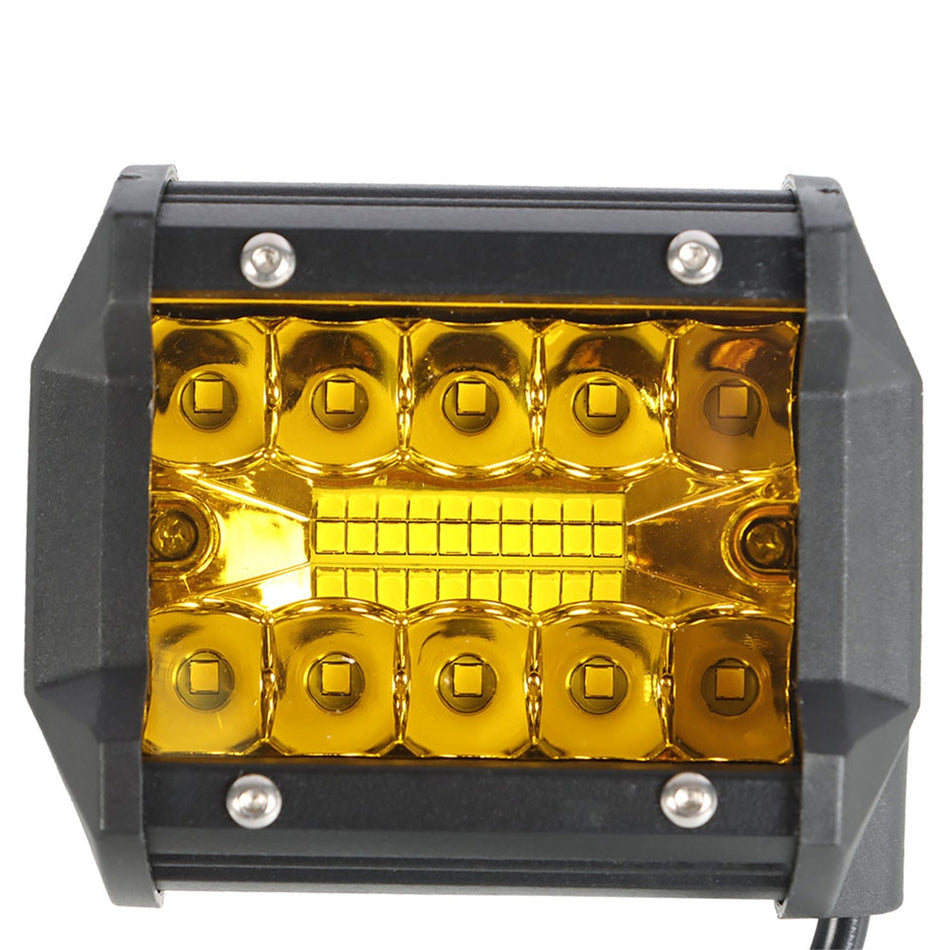 2x4in 3000K Cube LED Work yellow Fog Lights Truck Off-Road Lighting + Wiring Kit Lab Work Auto