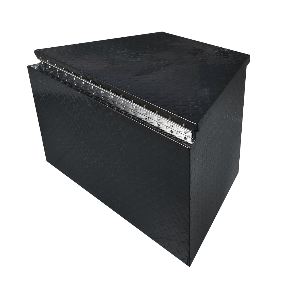 33 " x 19 " x 18 "Aluminum Diamond Plate Truck Tongue Box Tool Box Storage Black Lab Work Auto 