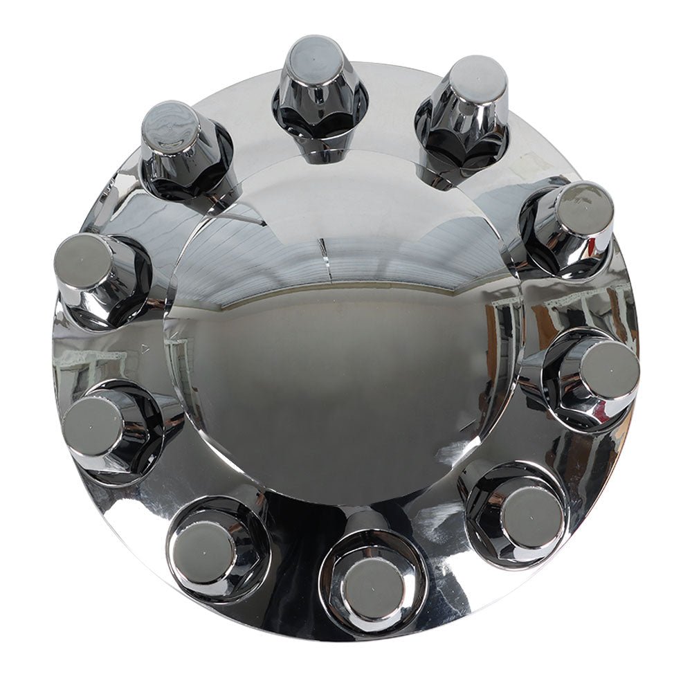 33mm Lug Front & Rear Complete Chrome Hub Cover Semi Truck Wheel Kit Axle Cover Lab Work Auto