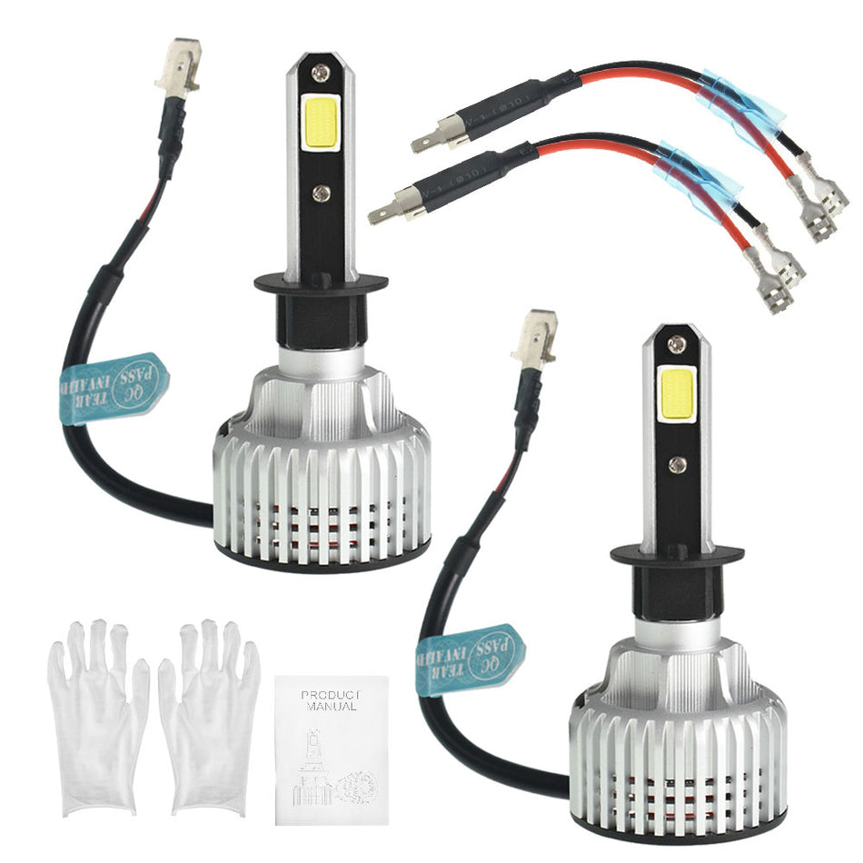 labwork H1 LED Headlight Bulbs,72W 10000 Lumens Super Bright 6500K Cool White LED Headlights Conversion Kit,Pack of 2