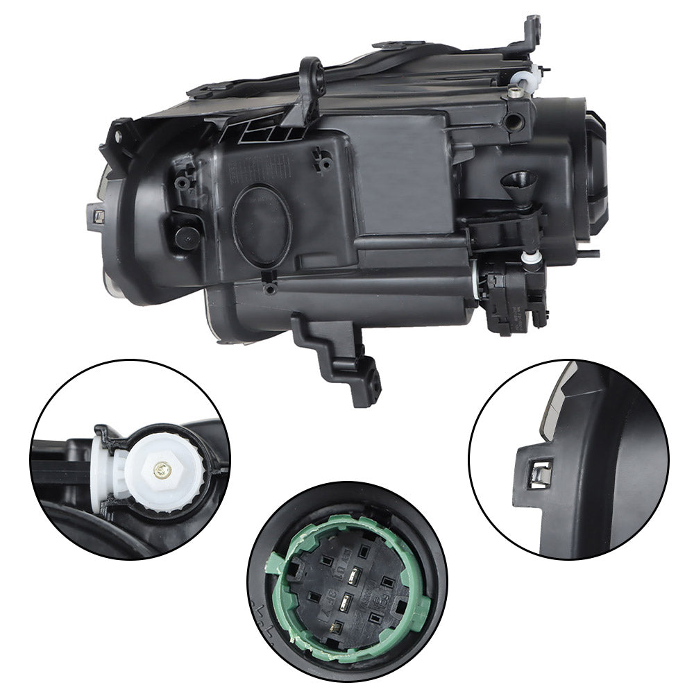 Right Headlight For 2014-2018 Jeep Cherokee Projector Black Housing Halogen Type