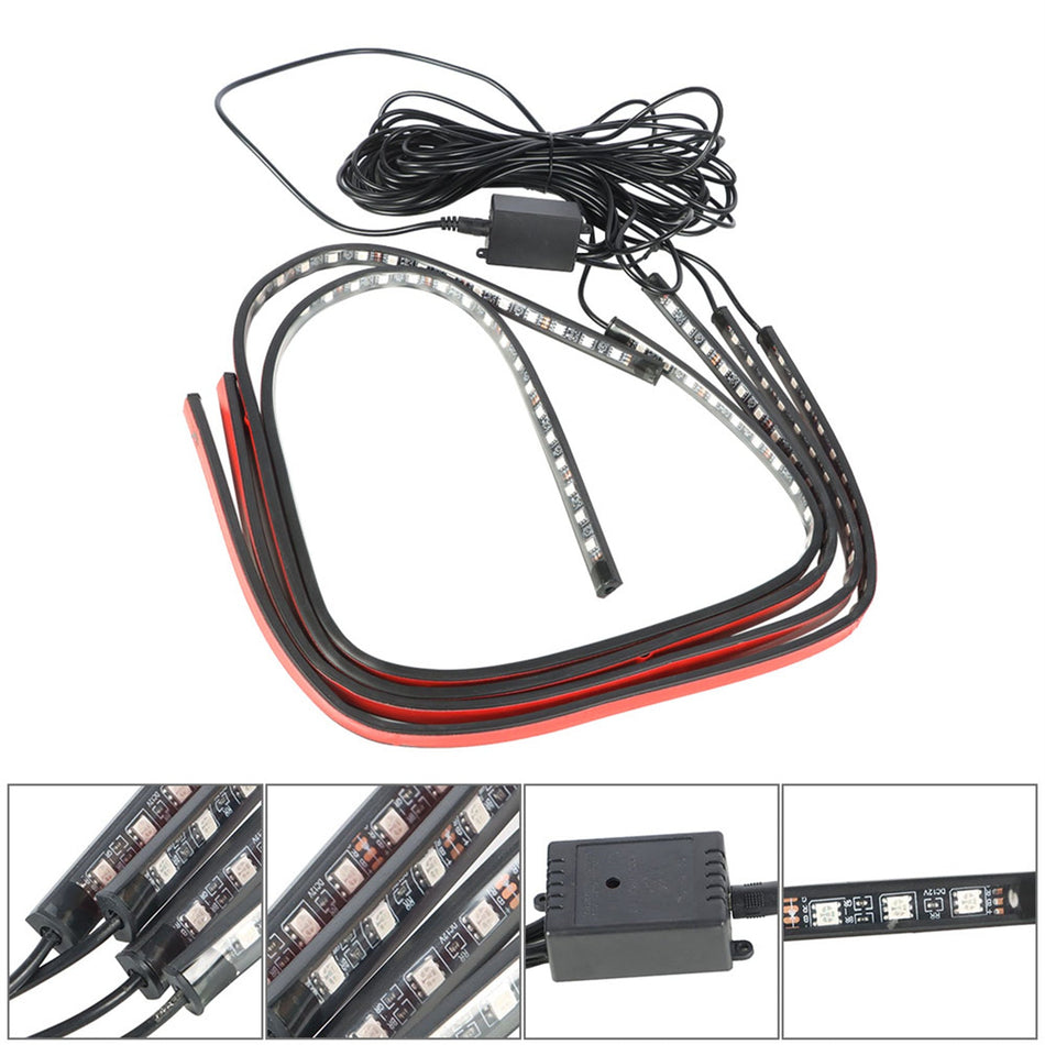 4×8 Color 12V LED RGB Car Truck Underglow Under Body Neon Accent Tube Lights Kit Lab Work Auto