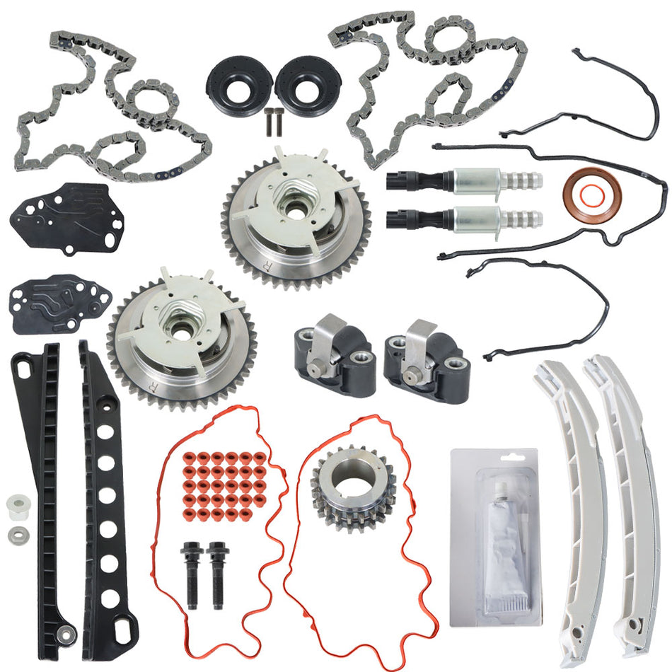 Labwork Timing Chain Kit+Cam Phasers+VVT Valves Fit For Triton 3V Ford F150 Lincoln