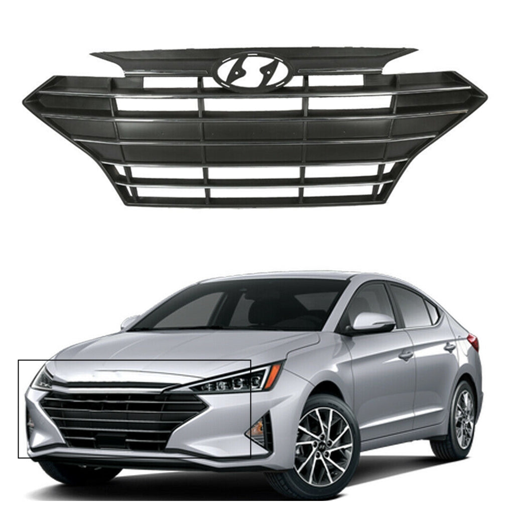 Labwork Front Grille Bumper For 2019 Hyundai Elantra Sedan Korea Black Plastic