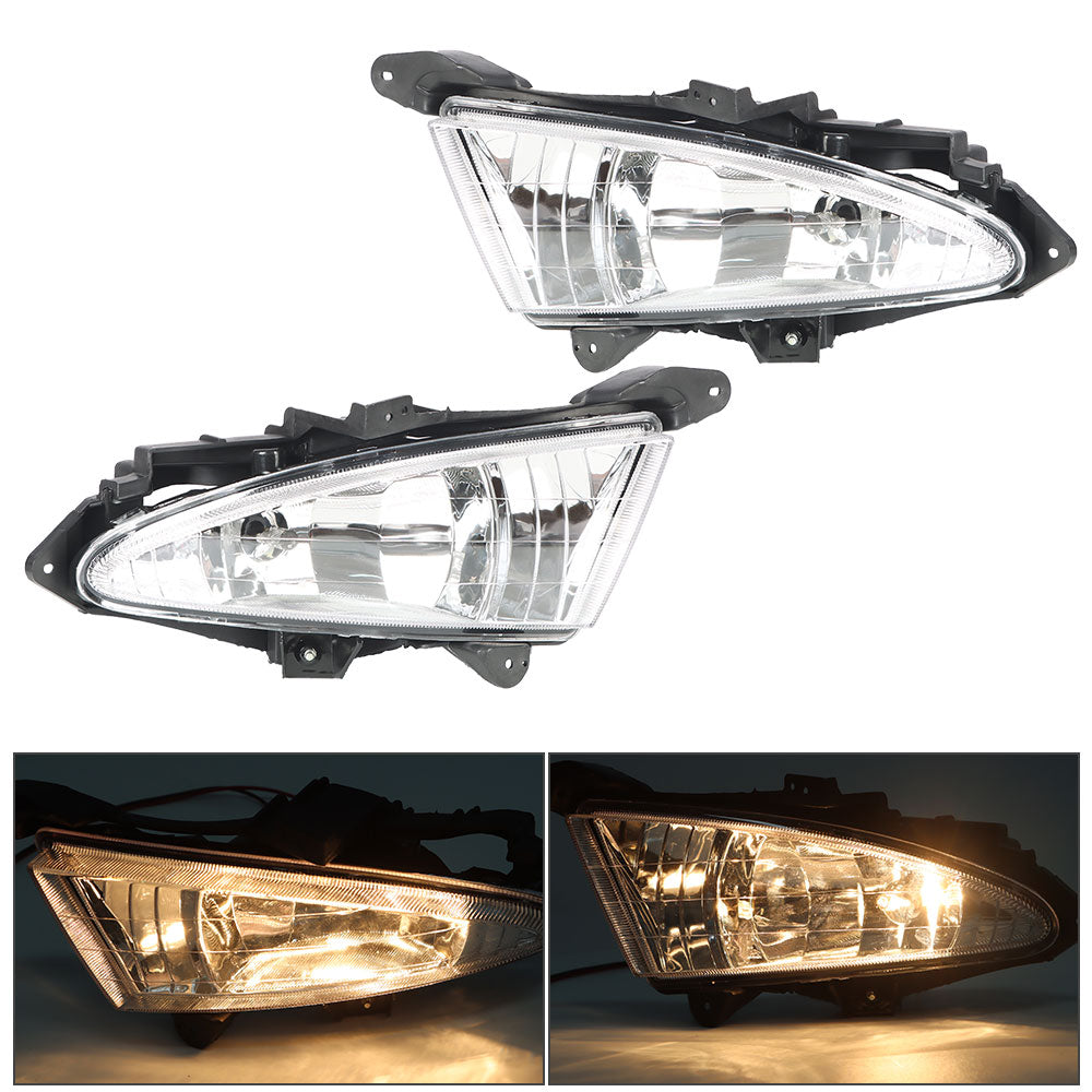 Labwork Right&Left Side Fog Lights Lamps w/Switch Kits For 07-10 Hyundai Elantra Clear