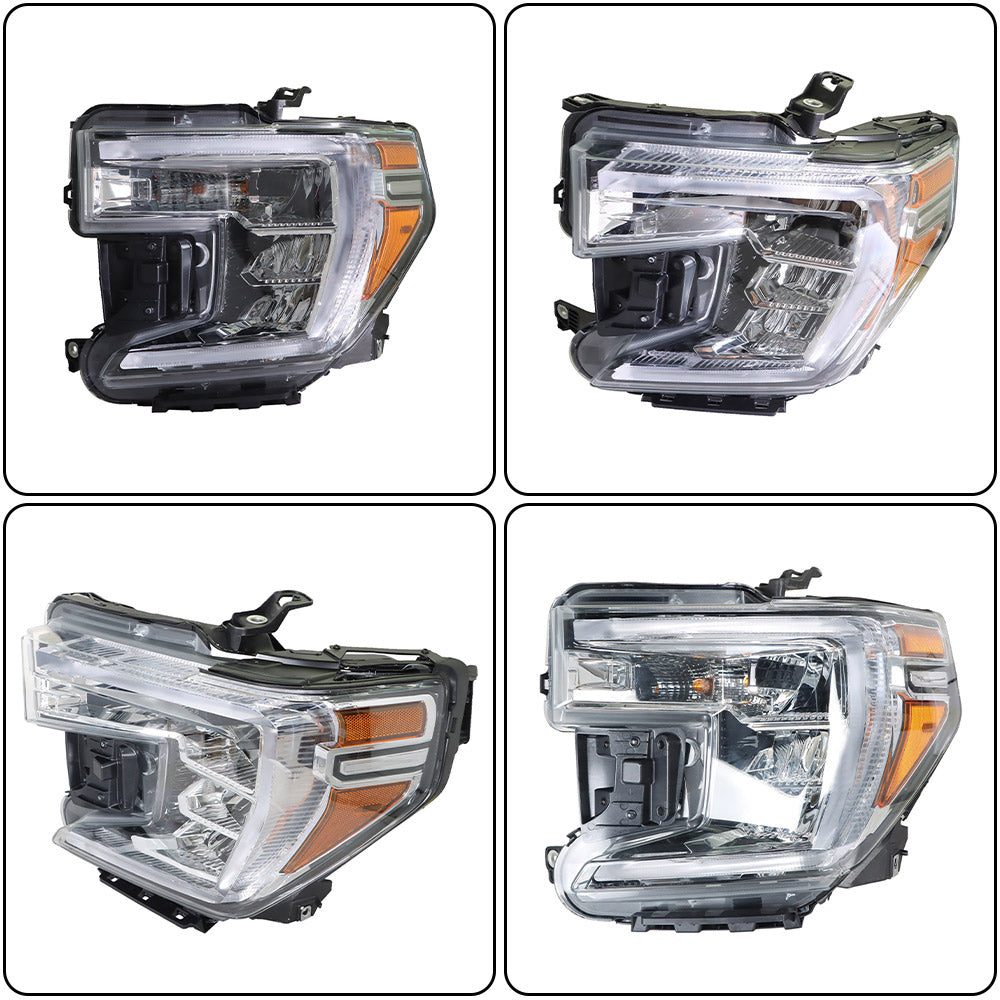 Driver Left Side Headlight For 2019-2021 GMC Sierra 1500 Halogen w/ DRL Headlamp