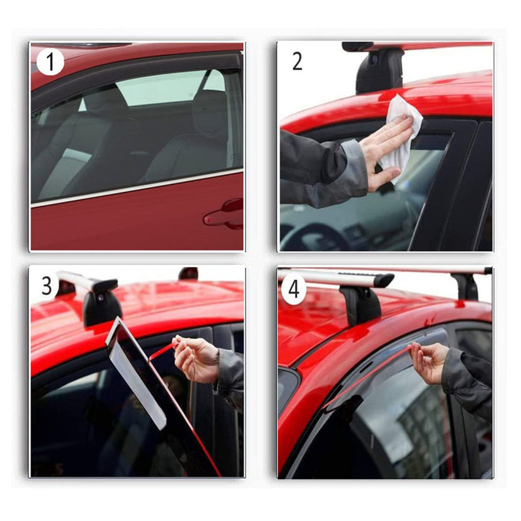 4PCS Window Sun Rain Visors Guard Wind Deflector For 2016-2019 Honda Civic Sedan Lab Work Auto
