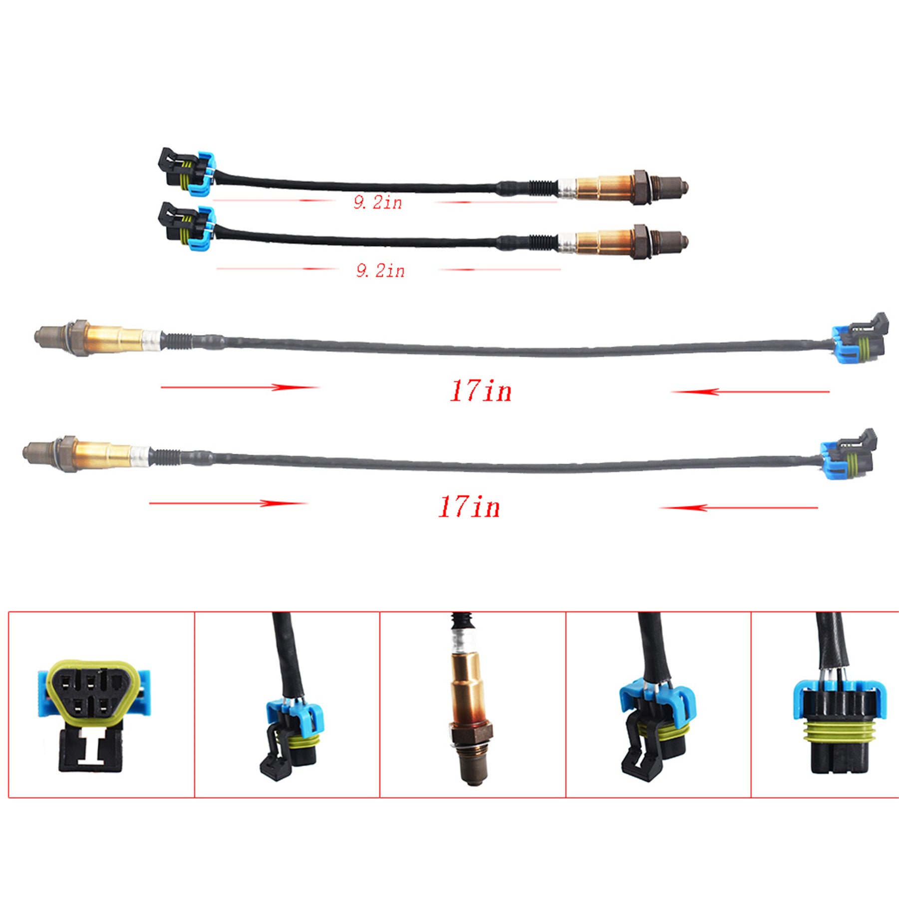 4X O2 Oxygen Sensor for 2009-2011 Chevrolet Traverse GMC Acadia Enclave 3.6L Lab Work Auto