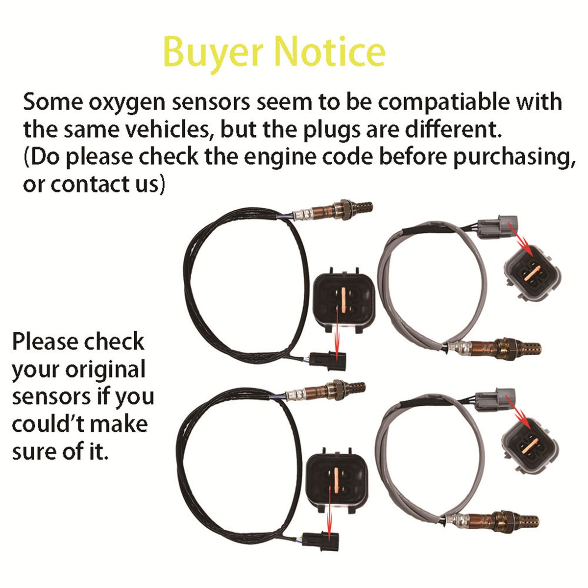 4X Oxygen Sensor 1 Sensor 2 Bank 1 Bank 2 for 04-11 Mitsubishi Endeavor V6-3.8 Lab Work Auto