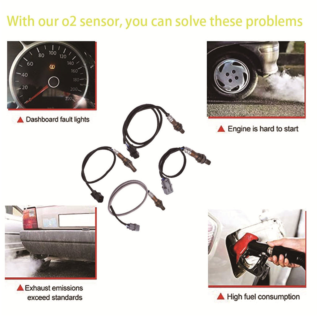 4X Oxygen Sensor 1 Sensor 2 Bank 1 Bank 2 for 04-11 Mitsubishi Endeavor V6-3.8 Lab Work Auto