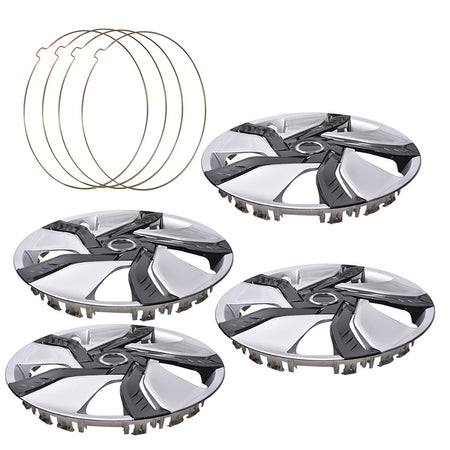 4pcs 15inch Car Chrome Wheel Rim Skin Cover 1 Hub Caps Hubcap Wheel Cover Silver Lab Work Auto