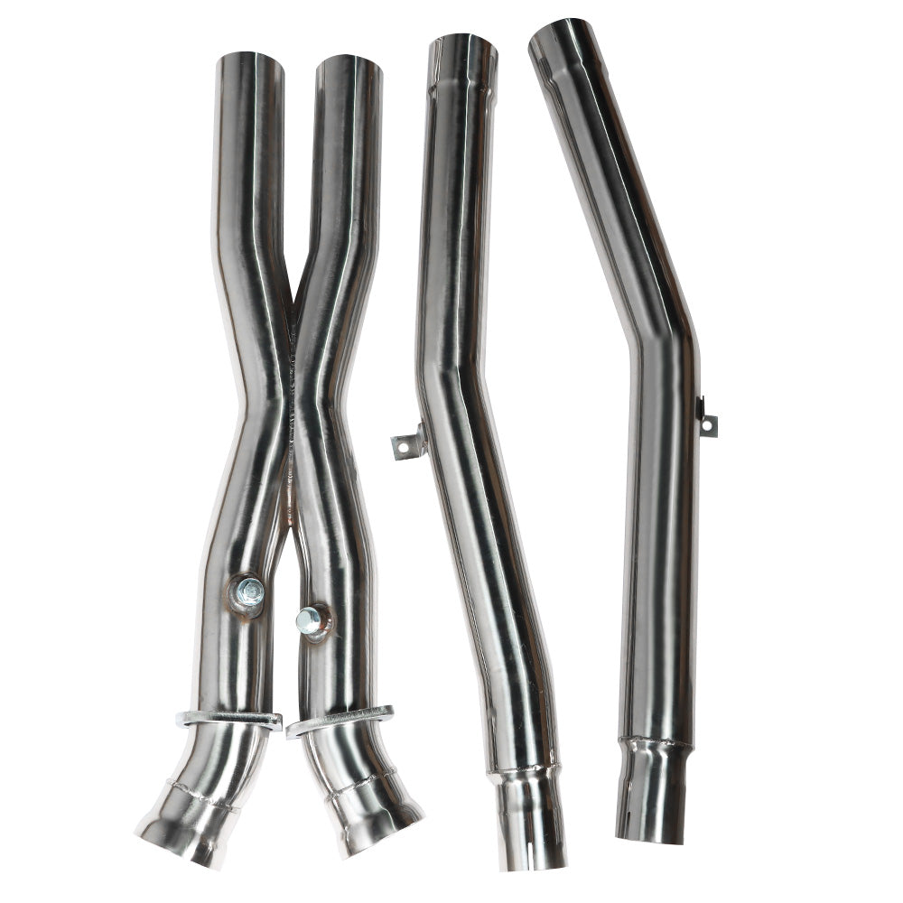 4pcs Exhaust Manifold Headers & X Pipe For 05-12 Corvette LS2 LS3 6.0/6.2/7.0L Lab Work Auto
