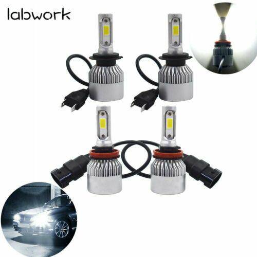 4x Kit High Low Beam Total 3400W 510000LM 6500K  Combo H11 H7 LED Headlight Bulb Lab Work Auto