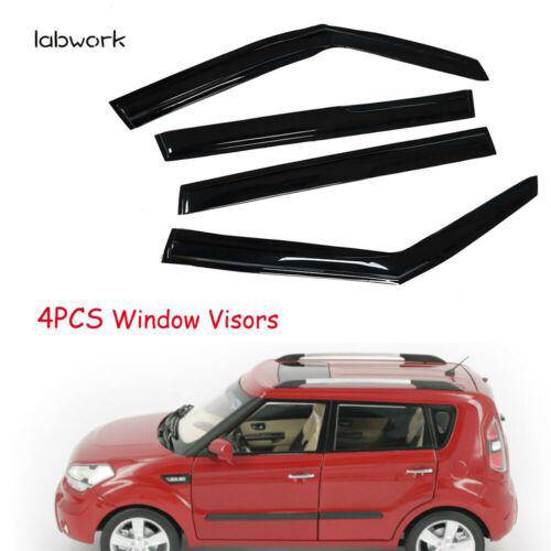 4x Window Visors Vent Sun Wind Guard Deflector For 2008 2009 2010-2013 Kia Soul Lab Work Auto