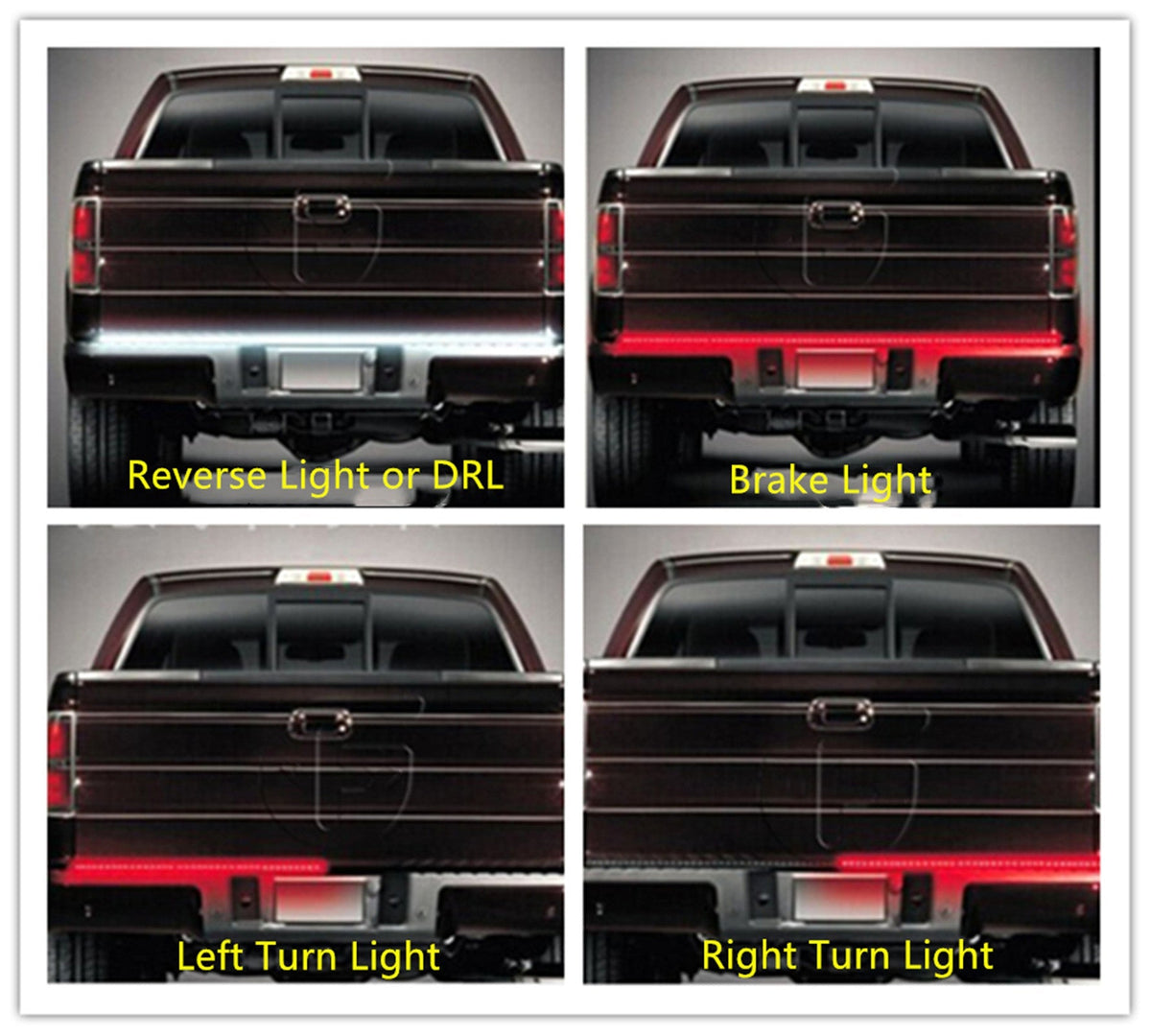 5-Function Tailgate LED For SUV Jeep Strip Brake Signal Light Truck 60" Flexible Lab Work Auto