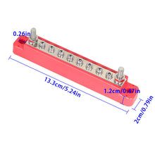 Load image into Gallery viewer, Labwork Power Distribution Terminal Block (Red+Black) 2 x M6 Studs 8 x M4 Screws