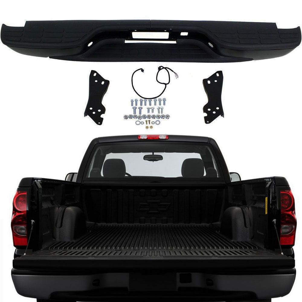 labwork Rear Step Bumper for GMC Sierra Chevrolet Silverado 1999-2006 Black Steel