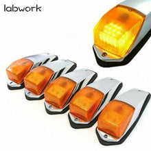 Load image into Gallery viewer, 5x Amber Chrome LED Cab Marker Lights for Peterbilt Kenworth Freightliner Lab Work Auto