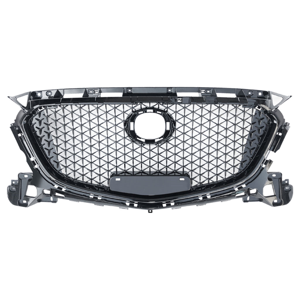 Labwork Front Bumper Upper Grille Honeycomb Grill For 2017 2018 Mazda 3 Axela W/o Sensor Hole