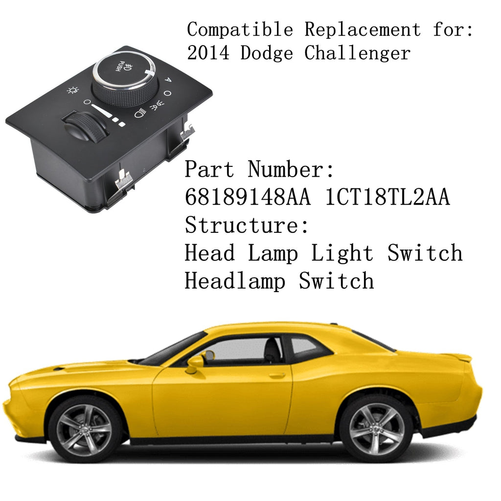 68189148AA Headlamp Switch w/ Fog Lights For 2014 Dodge Challenger Lab Work Auto