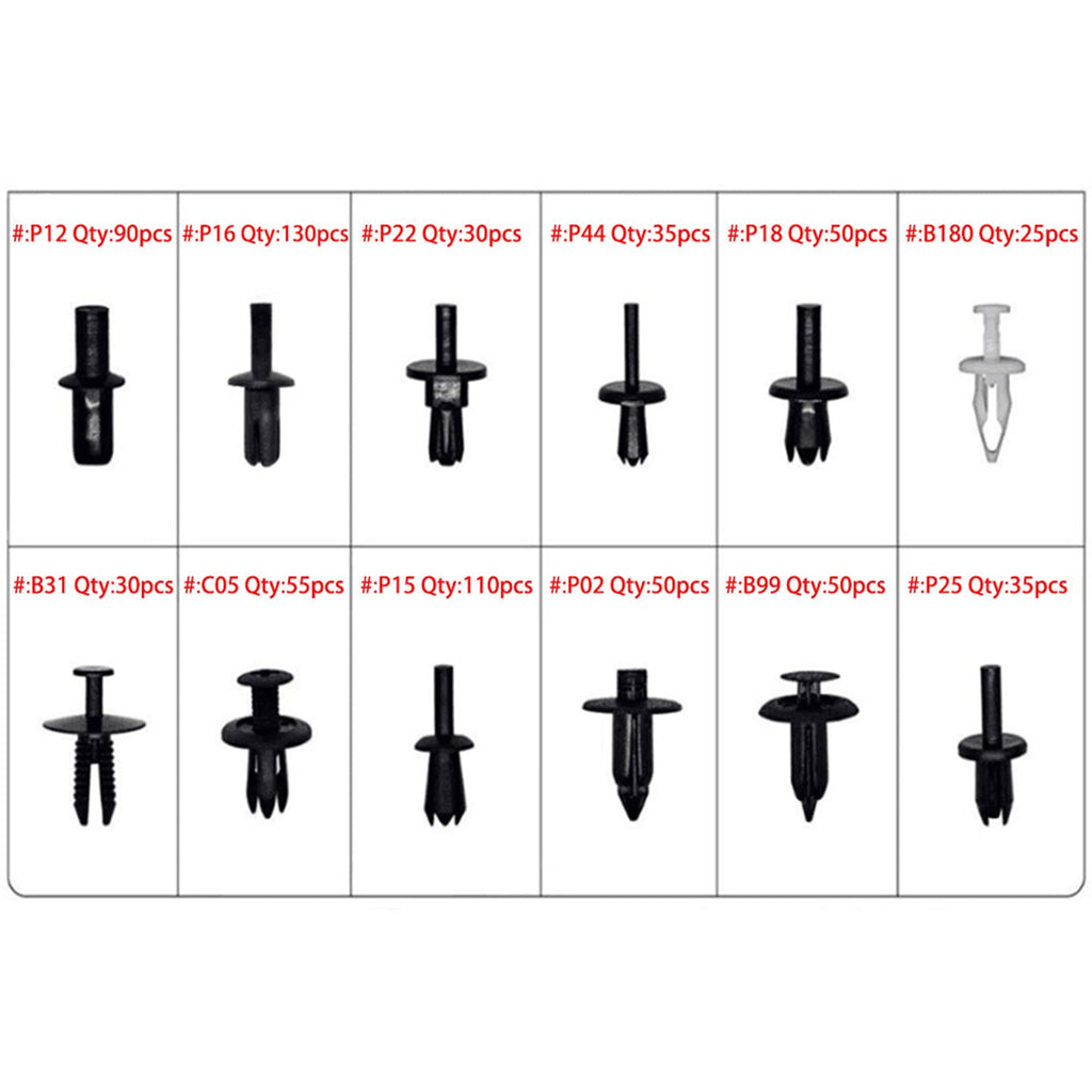 192-Piece Car Panel Trim Assortment Retainer Push Pin Rivet Clips