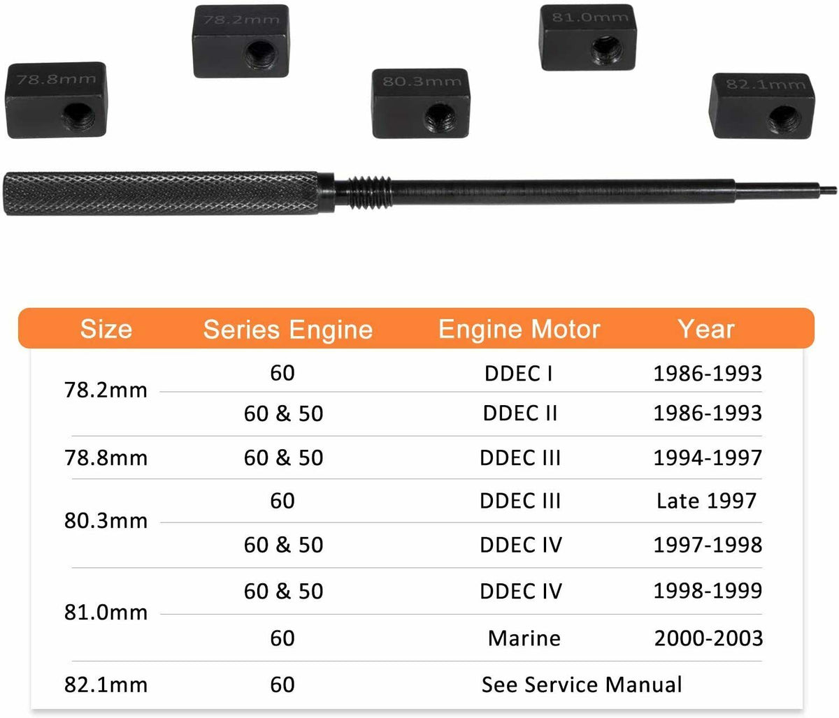 6Pcs Injector Height Gauge Tool Kits For Detroit Diesel Engine series 50 60 3350 Lab Work Auto