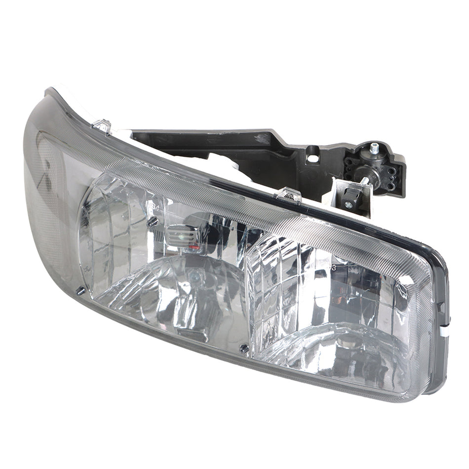 Labwork RH+LH Headlight&Bumper Lamp For 1999-07 GMC Sierra /Yukon Black Housing Left+Right Side (Passenger & Driver Side)