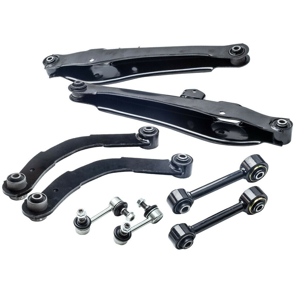 labwork 8PC Upper Lower Control Lateral Toe Arms Sway Bar Links Rear Suspension Kit