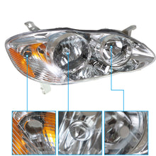 Load image into Gallery viewer, Labwork LH+RH Headlights Fit For 2003-2008 Toyota Corolla Halogen Chrome Lamps