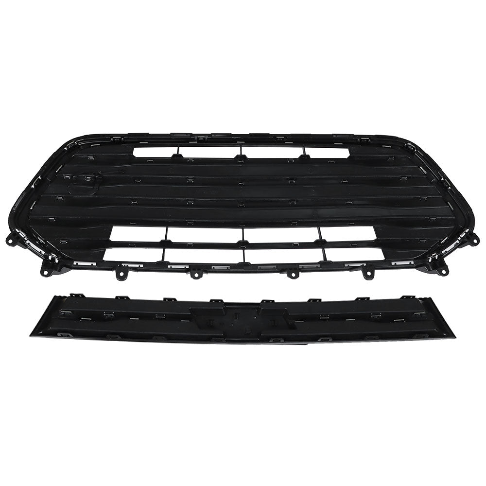 Front Bumper Upper Lower Grille For Chevrolet Trax 2017-2020 Black Plastic Trim