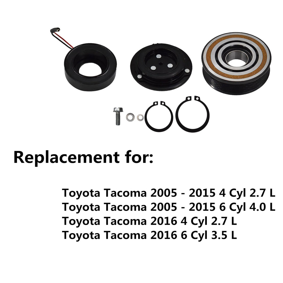 A/C AC Compressor Complete Clutch for Tacoma 05-16 Compressor Lab Work Auto