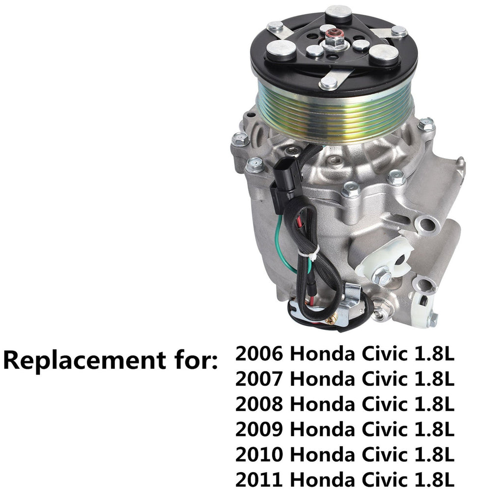 A/C AC Compressor for Honda Civic 1.8L 2006 2007 2008 2009 2010 2011 38810RNAA02 Lab Work Auto