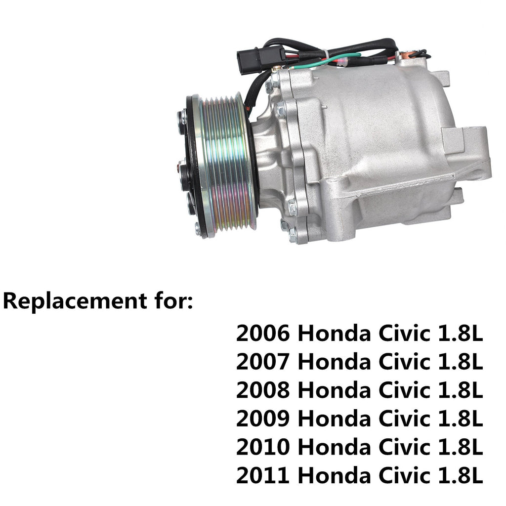 A/C AC Compressor for Honda Civic 1.8L 2006 2007 2008 2009 2010 2011 38810RNAA02 Lab Work Auto