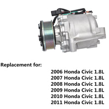 Load image into Gallery viewer, A/C AC Compressor for Honda Civic 1.8L 2006 2007 2008 2009 2010 2011 38810RNAA02 Lab Work Auto