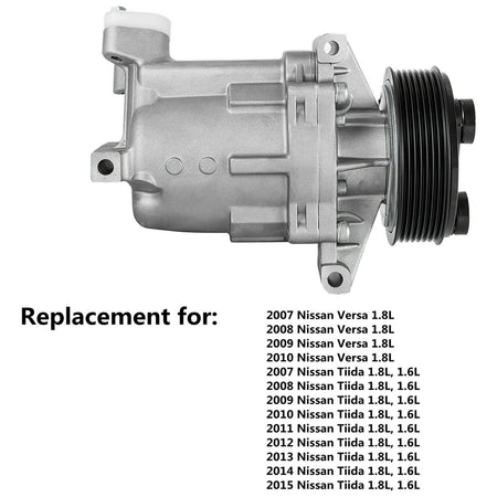 A/C Compressor for  07-10 Nissan Versa 07-15 Nissan Tiida 1.8L 4Cyl CO 11155C Lab Work Auto