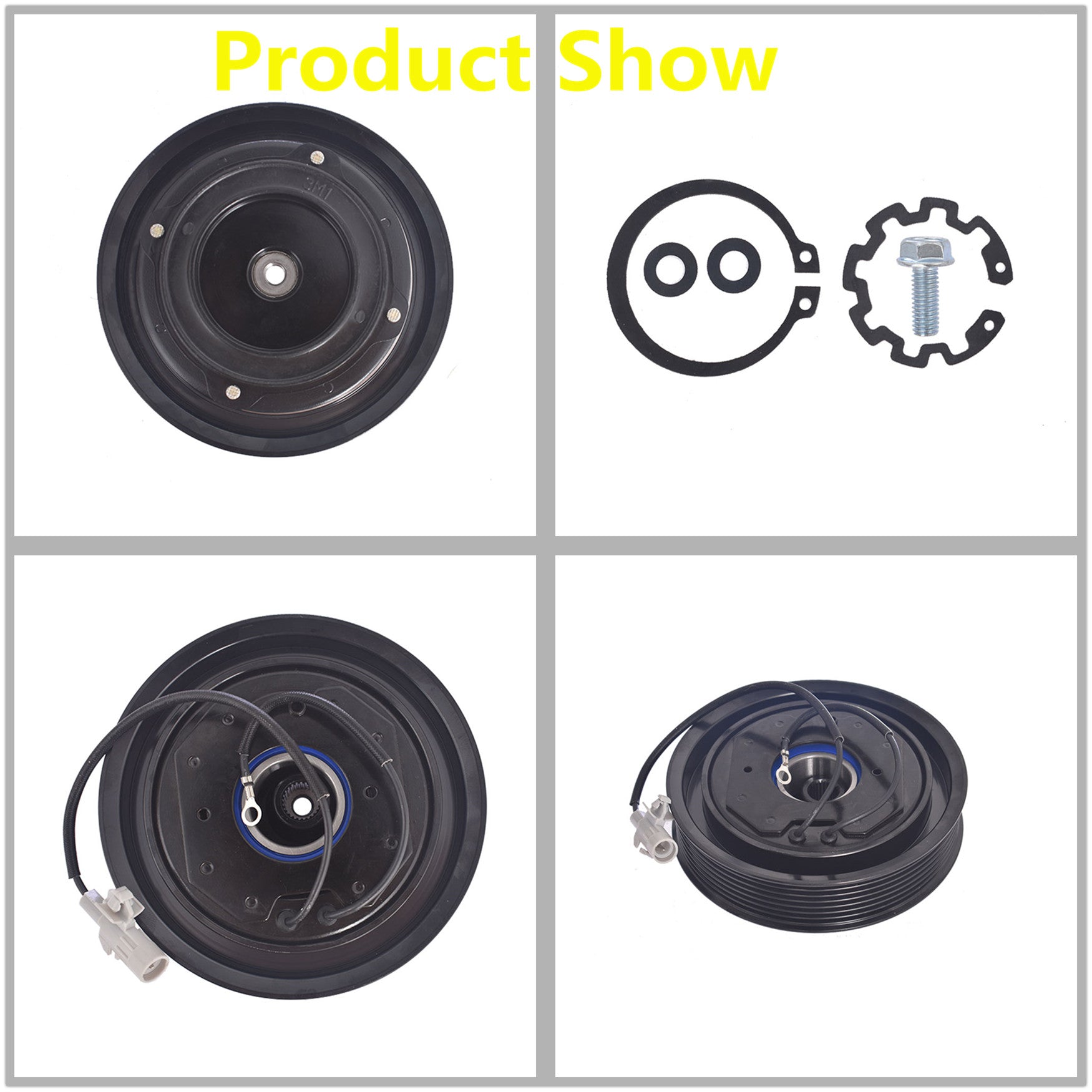 AC Compressor Clutch Kit Pulley Coil Fit For 03 -08 Dodge Ram 1500 5.7L V8 Lab Work Auto