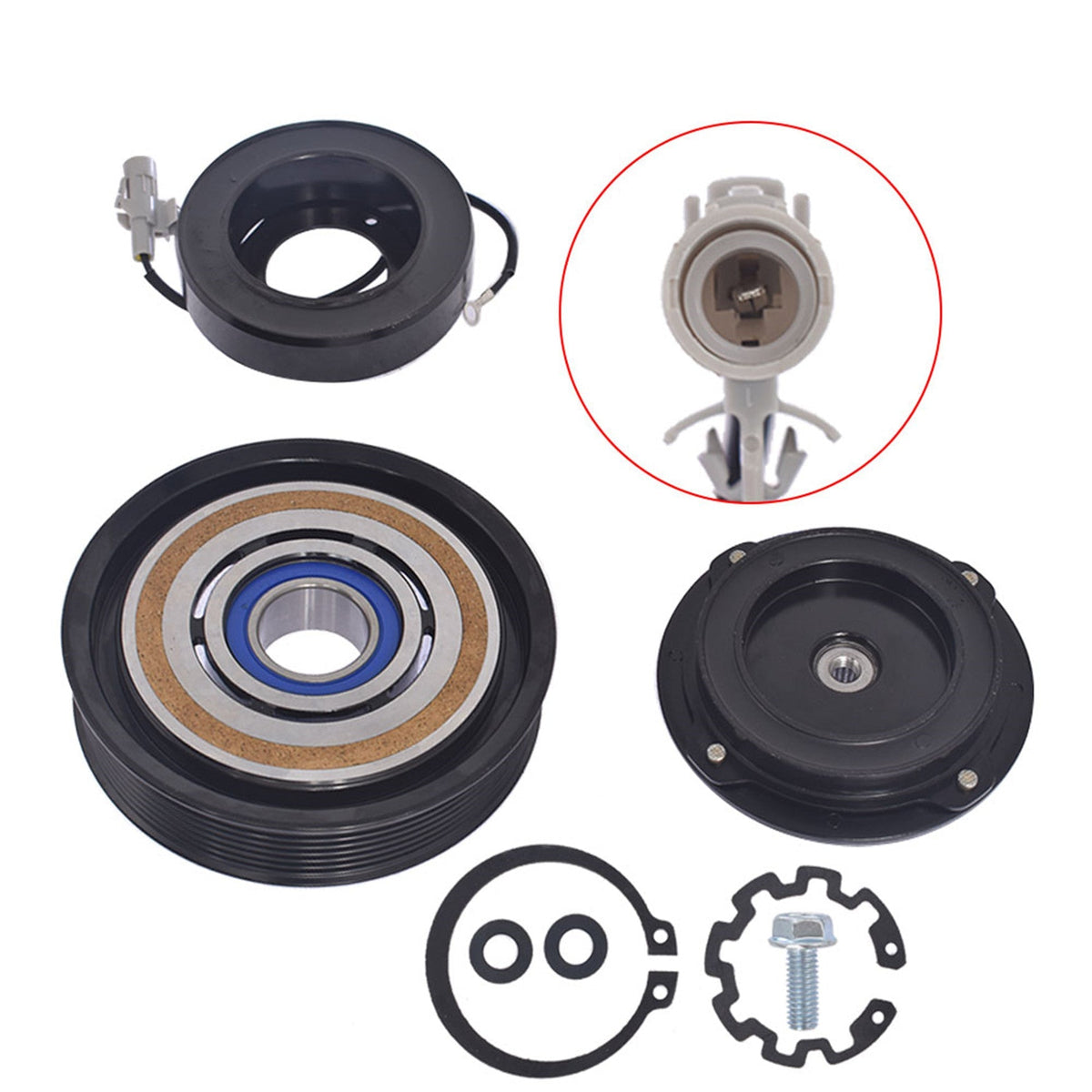 AC Compressor Clutch Kit Pulley Coil Fit For 03 -08 Dodge Ram 1500 5.7L V8 Lab Work Auto