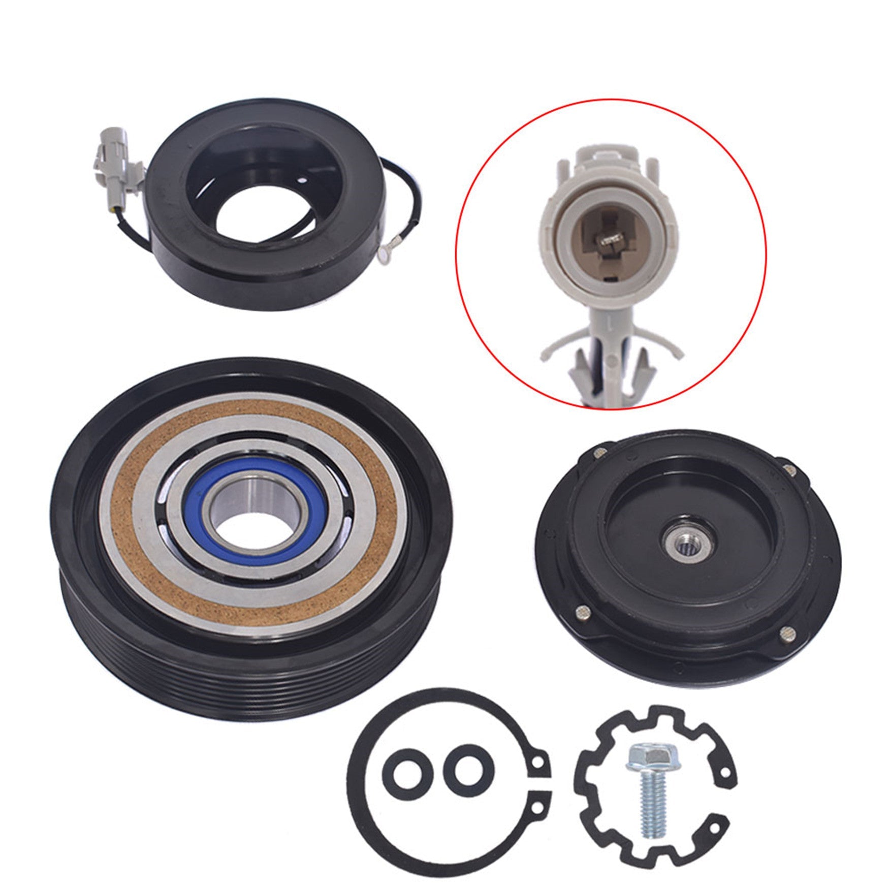 AC Compressor Clutch Kit Pulley Coil Fit For 03 -08 Dodge Ram 1500 5.7L V8 Lab Work Auto