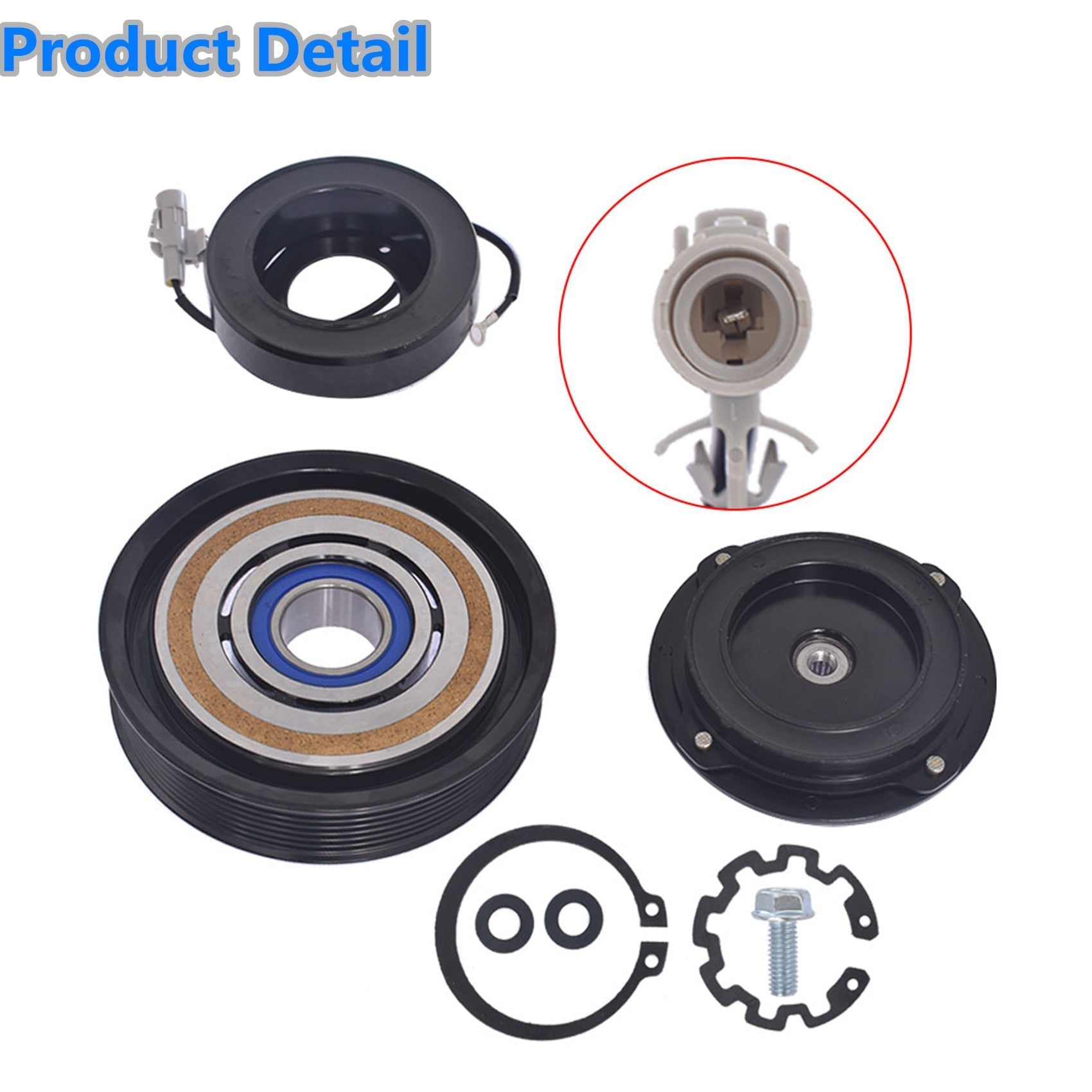AC Compressor Clutch Kit Pulley Coil Fit For 03 -08 Dodge Ram 1500 5.7L V8 Lab Work Auto