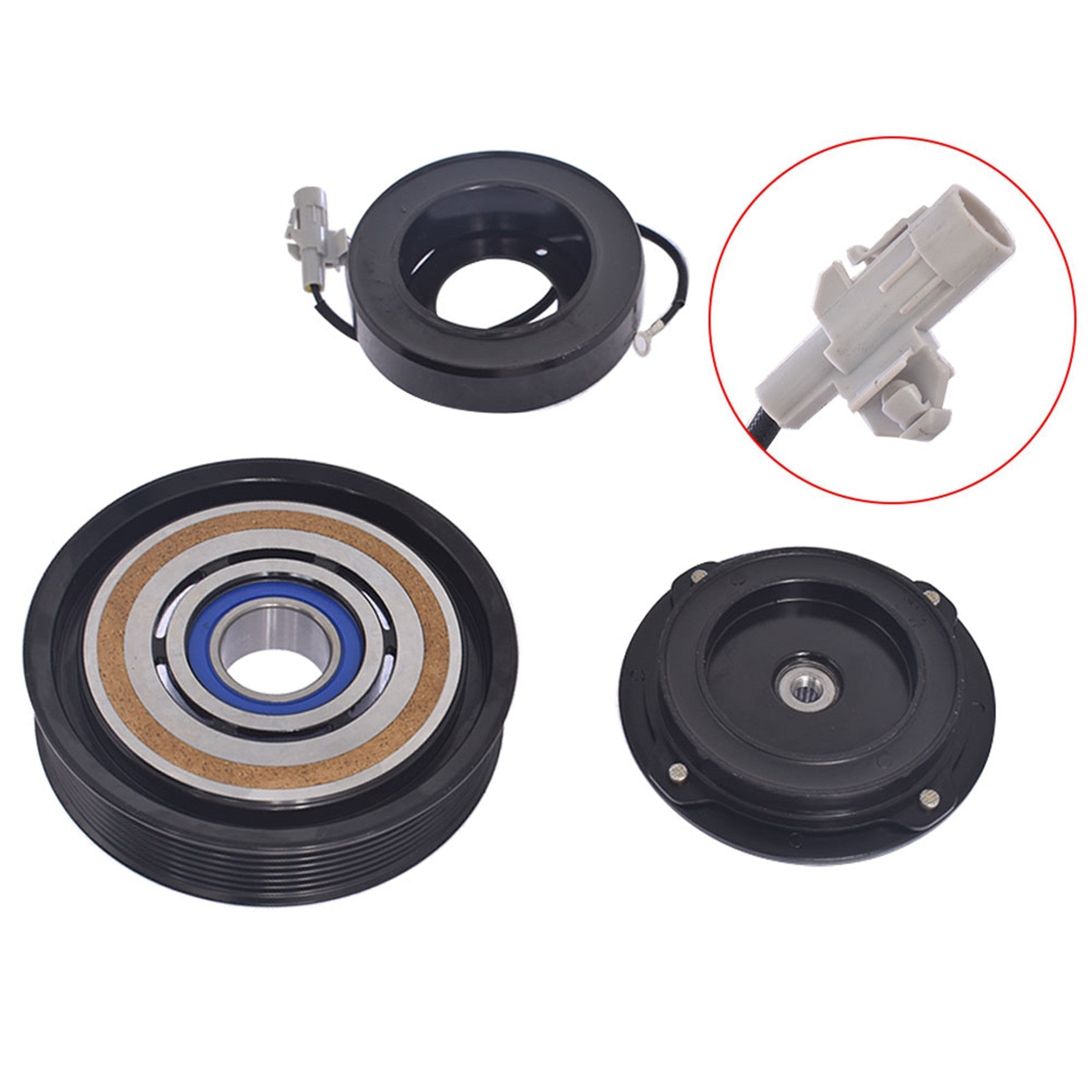 AC Compressor Clutch Kit Pulley Coil Fit For 03 -08 Dodge Ram 1500 5.7L V8 Lab Work Auto