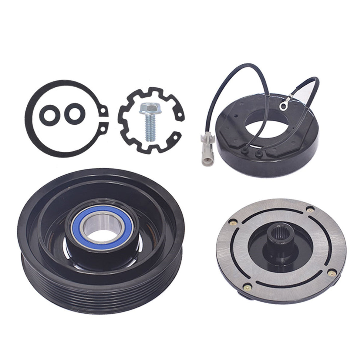 AC Compressor Clutch Kit Pulley Coil Fit For 03 -08 Dodge Ram 1500 5.7L V8 Lab Work Auto