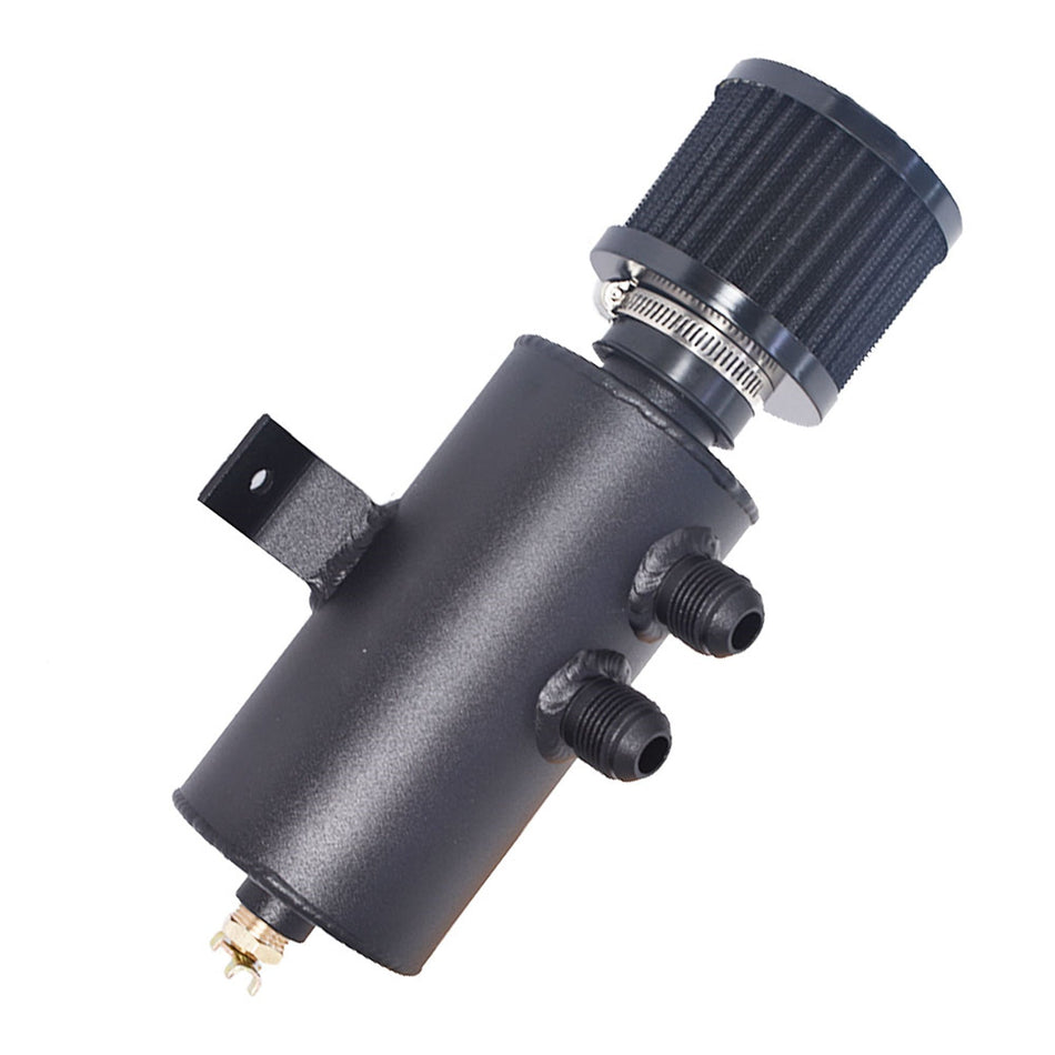 Aluminum 10AN Oil Catch Can Reservoir Tank W/ Breather Filter Baffled Labwork Lab Work Auto