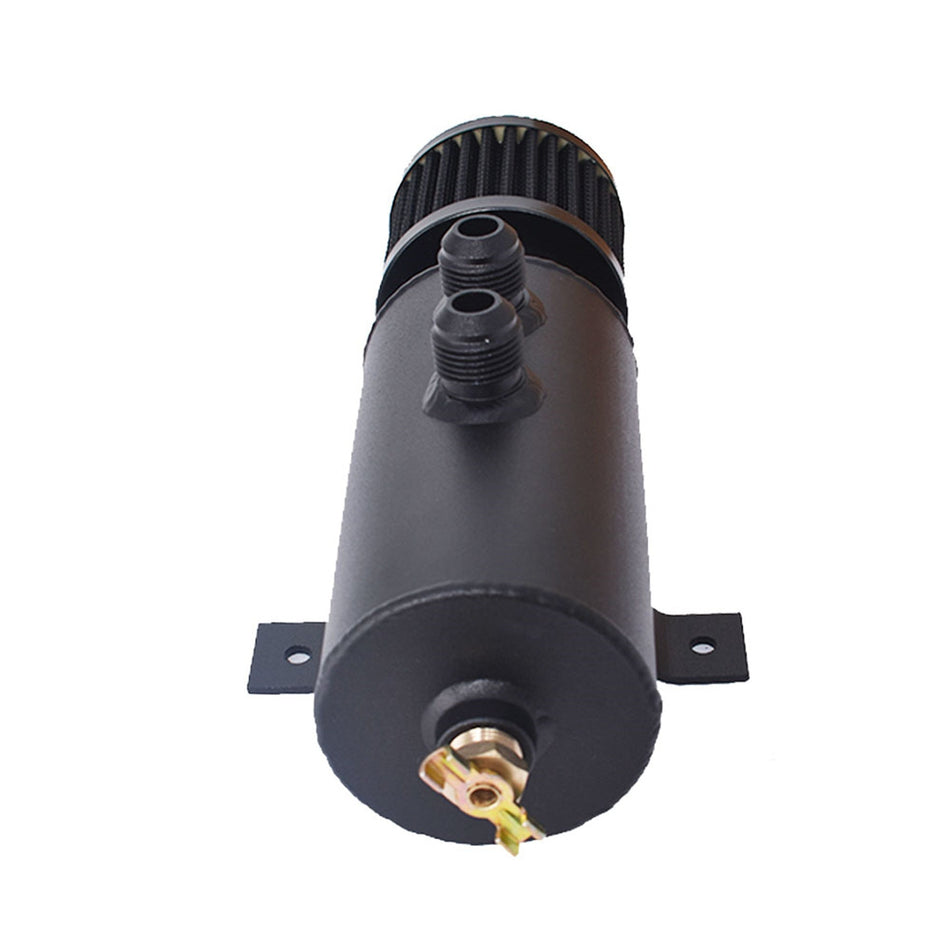 Aluminum 10AN Oil Catch Can Reservoir Tank W/ Breather Filter Baffled Labwork Lab Work Auto