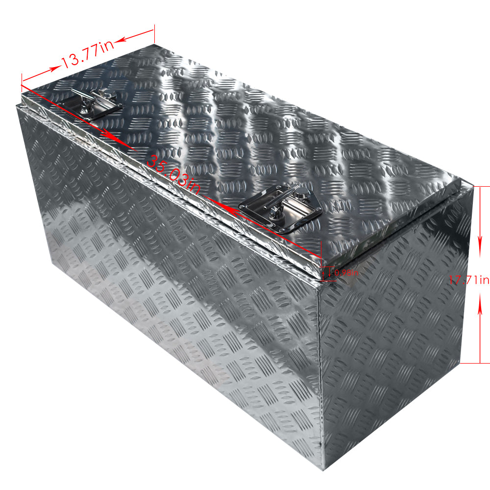 Aluminum Diamond Plate Underbody Tool Box for Trailer Truck (36" x 16.9"x 17.9") Lab Work Auto