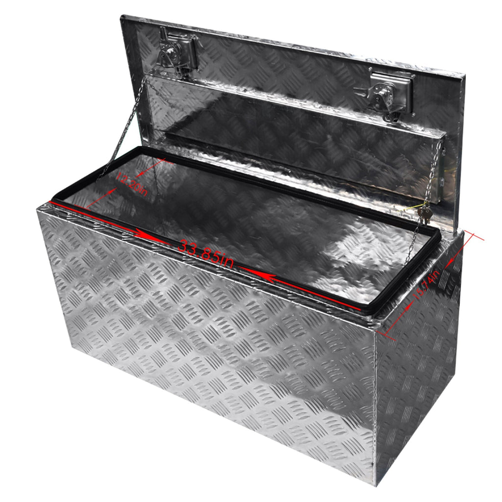 Aluminum Diamond Plate Underbody Tool Box for Trailer Truck (36" x 16.9"x 17.9") Lab Work Auto