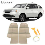 Beige Tan Front Door Panels Leather Armrest Cover For 2007-2012 Honda CR-V CRV