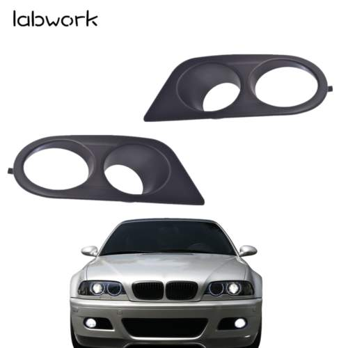 Black ABS Fog Lamp Light Bezel Ham Style Bumper Cover for 01-06 BMW E46 M3 Lab Work Auto