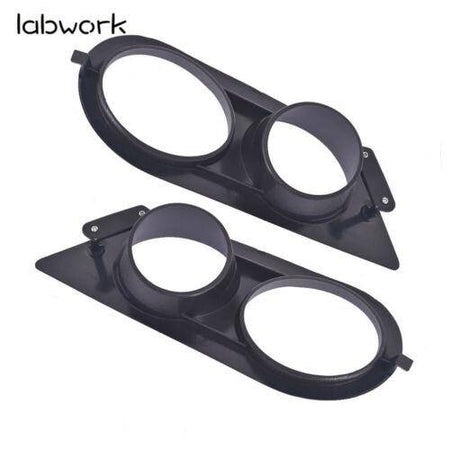 Black ABS Fog Lamp Light Bezel Ham Style Bumper Cover for 01-06 BMW E46 M3 Lab Work Auto