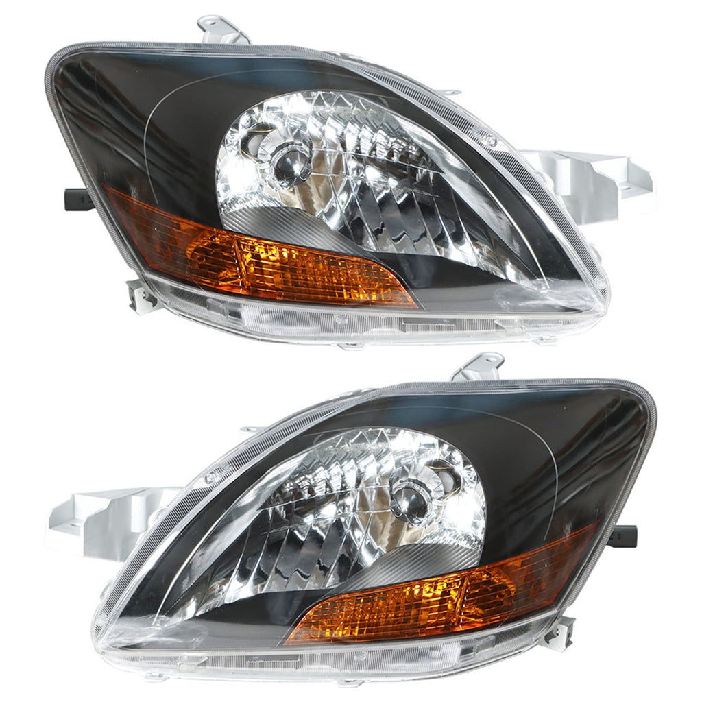 Black Housing Headlight  Headlamp Fit For 2007-2012 Toyota Yaris Left And Right Lab Work Auto